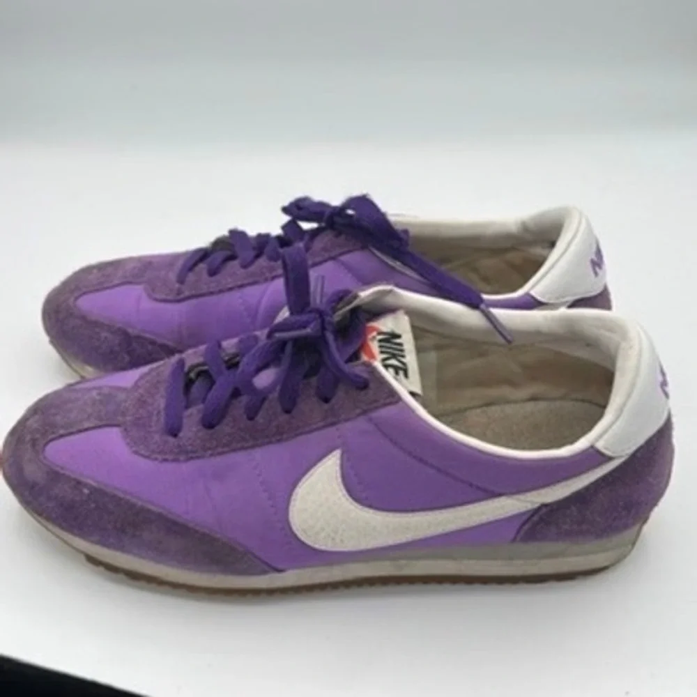 Nike Cortez Sneakers Women Sz 9 Purple Suede Nylon Retro Running Shoes